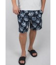 Short Estampado Elastano Plus Size Grande Bermuda flor Preto petróleo
